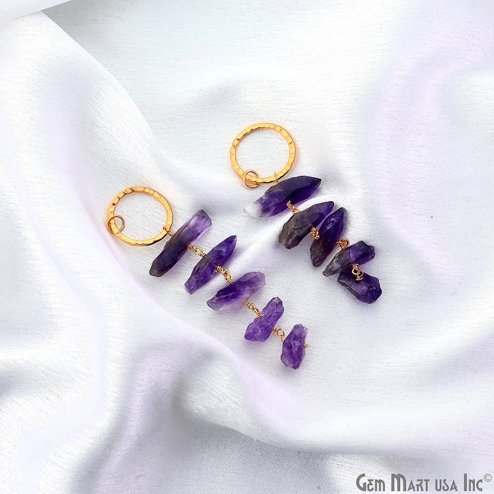 GemMartUSA - Vente Colliers à pendentif - Pierre Précieuse Brute Avec Attache Ronde en Or 67x26mm Pendante2