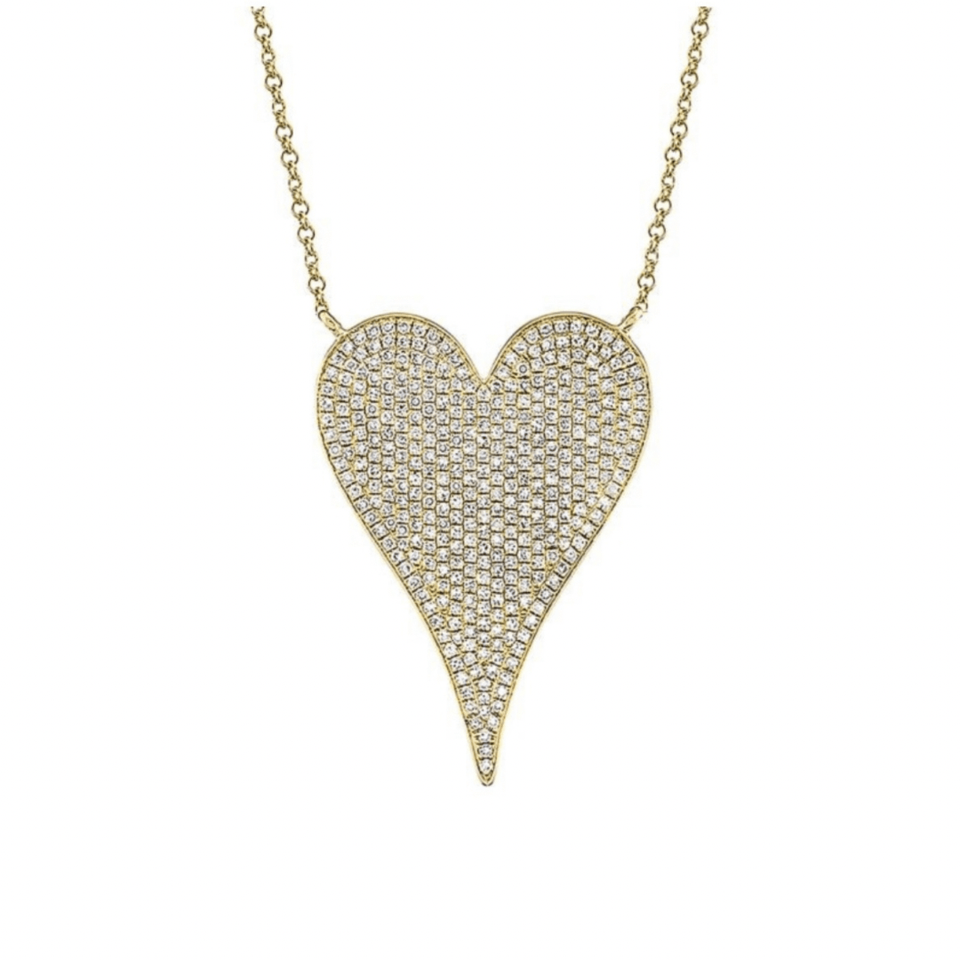 Silver Pave Diamond Heart Necklace for wholesale on Faire2