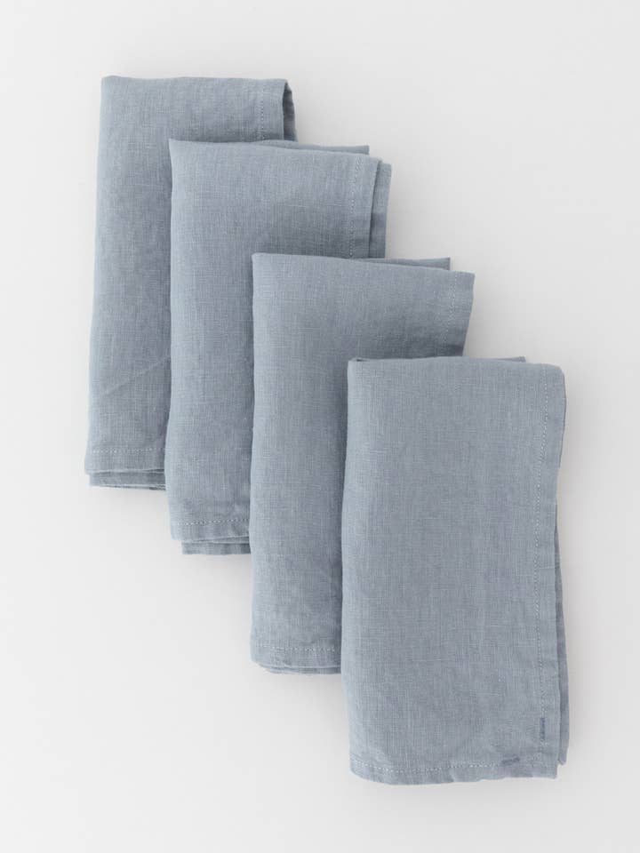 Keepsake Linen Dinner Napkin Light Blue for wholesale by Heirloomed Collection