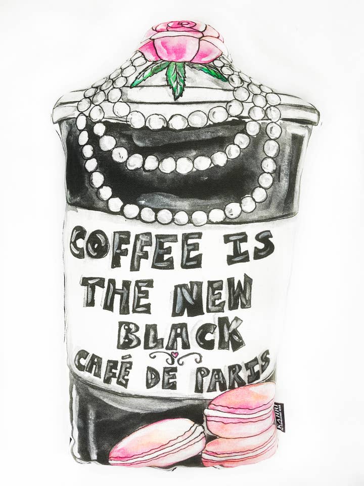 Almohada de café Paris para venta al por mayor de KAHRI