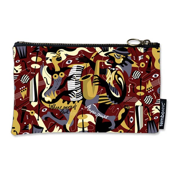 Universal Language Fabric Pouch for wholesale by Tembo NYC