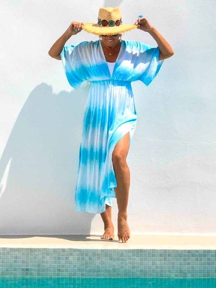 Caftano Athena/Tie Dye Azzurro per la vendita all'ingrosso da parte di Walker&Wade