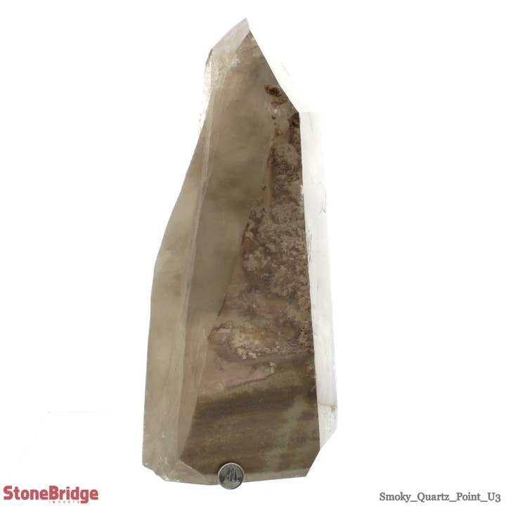 Smoky Quartz Cut Base, Polished Point Tower U#3 - 11" for wholesale by Stonebridge Imports