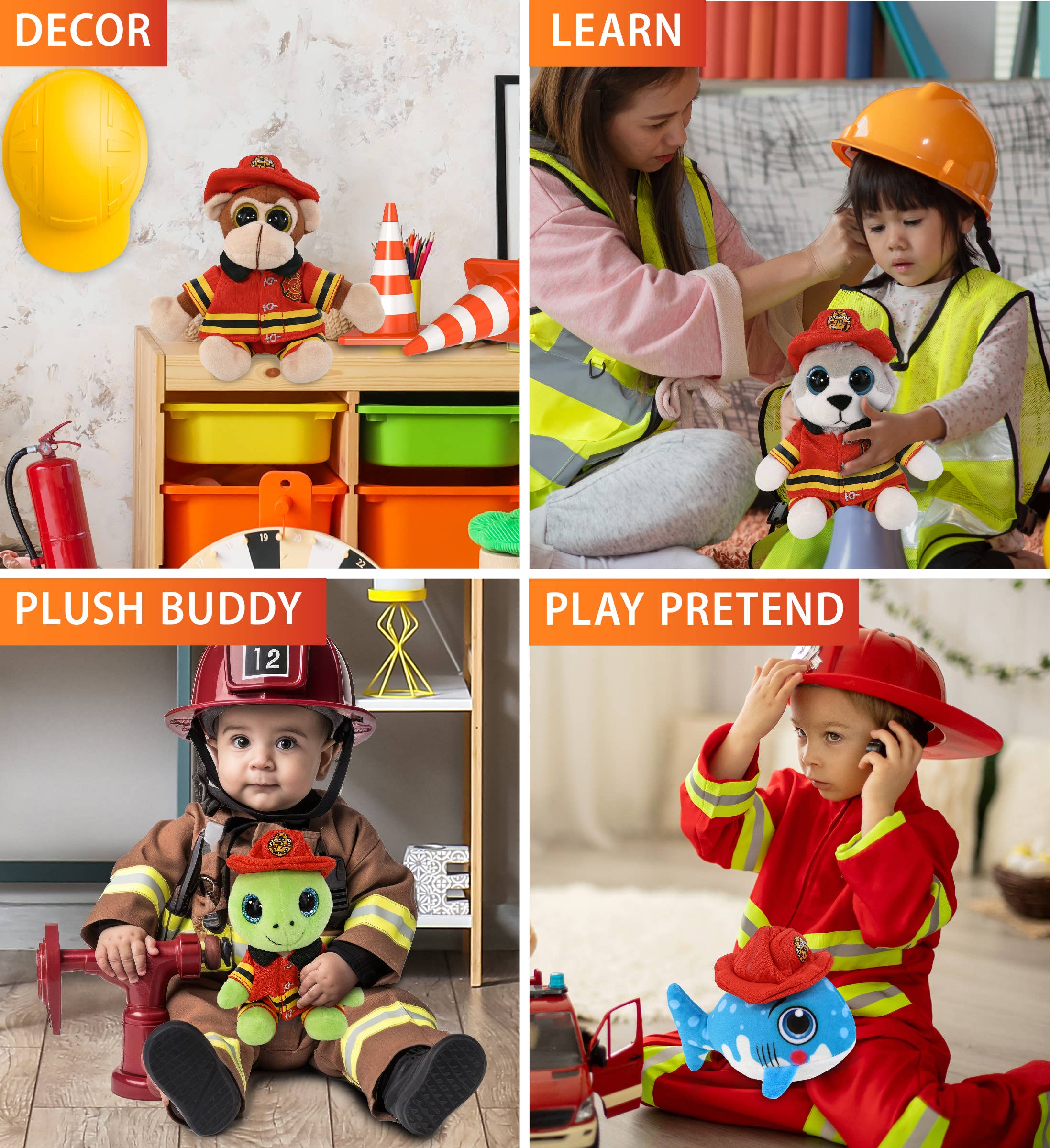Cota Global - Wholesale Stuffed/Plush Toy - Kids & Baby - Plush Dress-Up - Fireman Small2