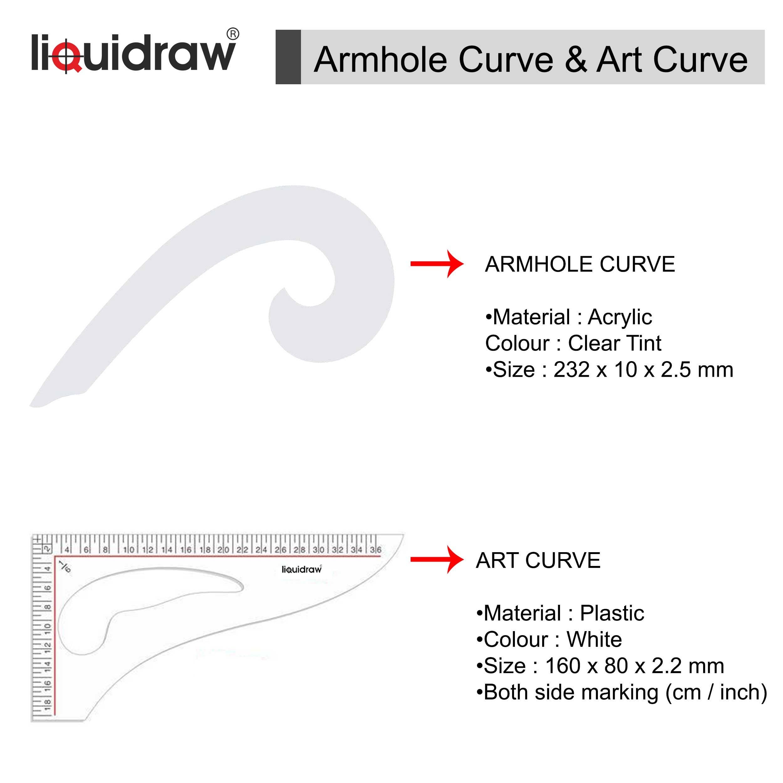Liquidraw – wholesale Craft tool – Liquidraw Sewing Ruler Tailor Set of 9 Pattern Maker Sewing Rulers & Curves Set With French Armhole Curve, Hip Curve, Leg Curve, Grading Rulers For Quilting, Fashion Design, Dressmaking, Measuring, Designing, Cutting & Pattern Making Imperial Metric4