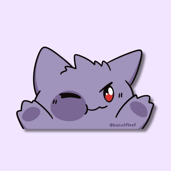 Goofy Ghost Peeker Sticker for wholesale by Biscuitfloof Studios