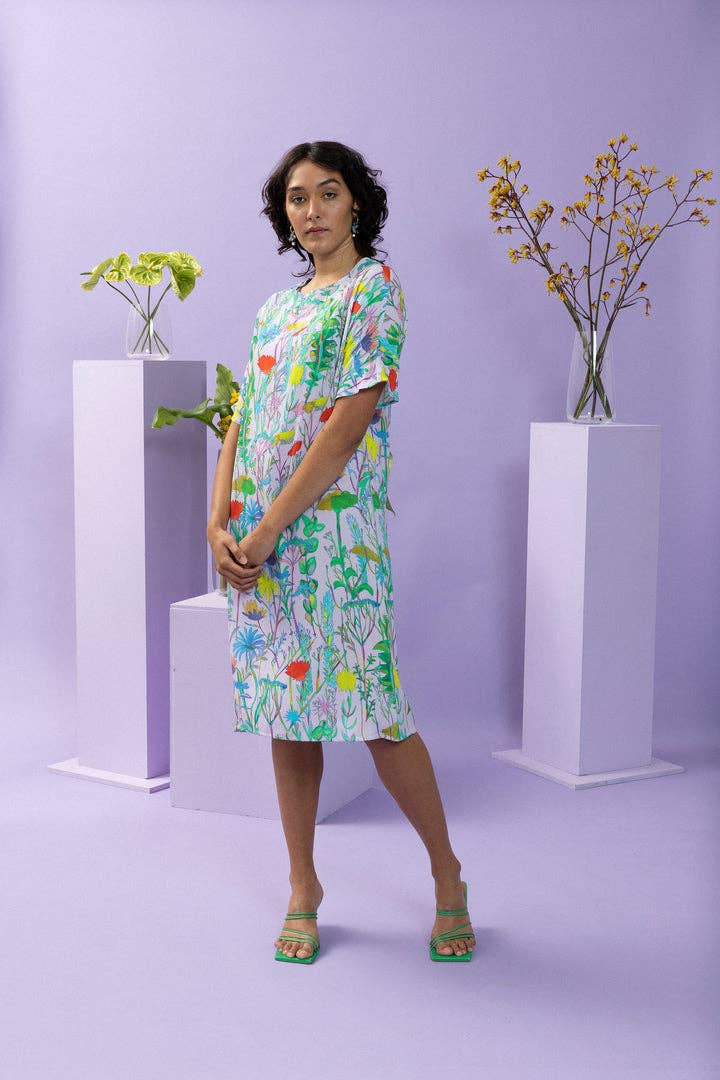 Tara Whalley - Wholesale Dress - Women's - Highlands Floral Lilac Long T-Dress1