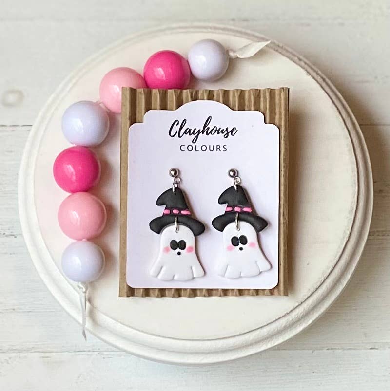 Clayhouse Colours - Wholesale Dangle Earrings - Pink Ghost & Pumpkin Earrings3