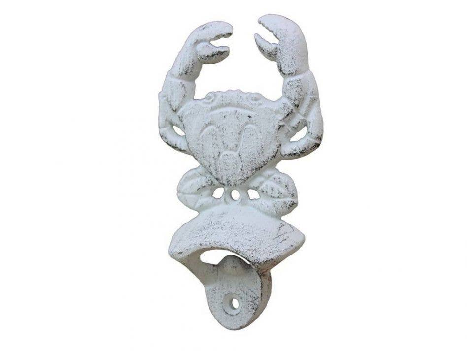 Hampton Nautical - Vendita all'ingrosso Apribottiglie - Apribottiglie a forma di granchio da parete in ghisa imbiancata, 15,2 cm1