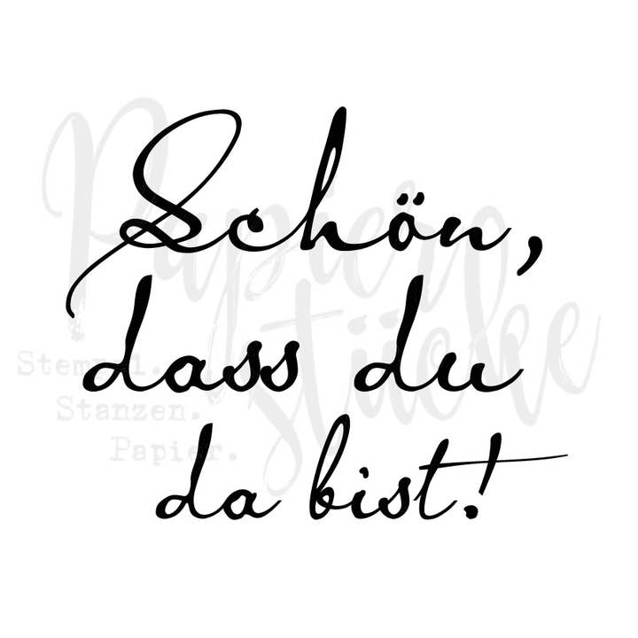 Tampon : Heureux que tu sois là 1 pour la vente par Papierstücke