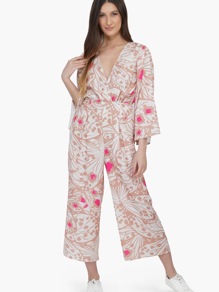 Misty Rose Butterfly Jumpsuit for wholesale by America & Beyond
