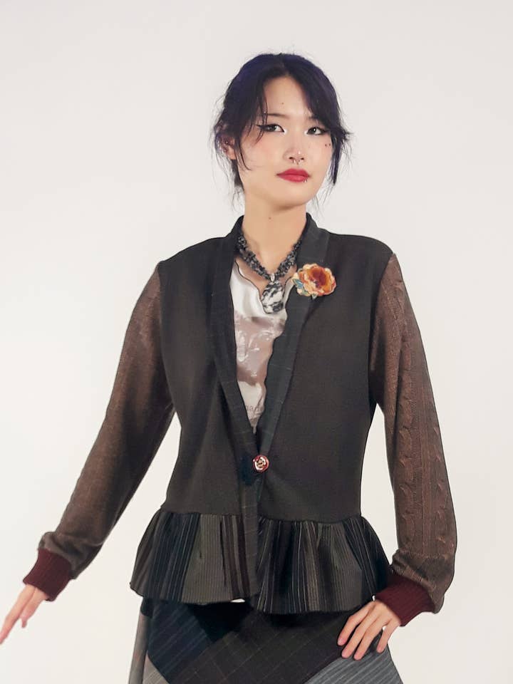 Plaiditudes Jacket for wholesale by Victorian Flower Child