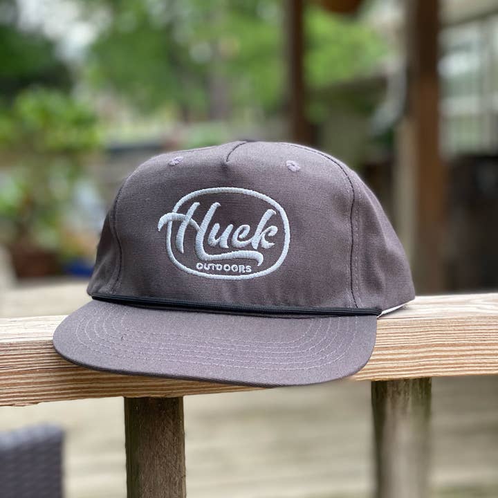 Huck Outdoors - Wholesale Flat Brim Cap - Unisex - Charcoal/Light Grey - Retro - Rope Hat1