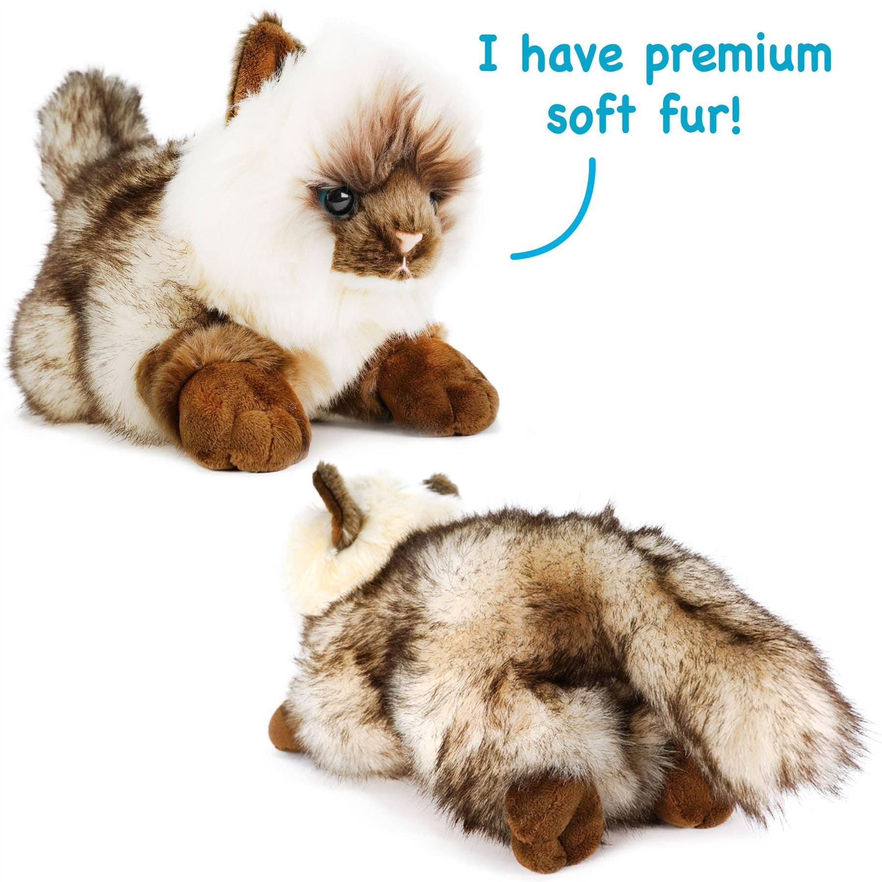 VIAHART Toy Co. – wholesale Stuffed/plush toy – Kids & baby – Snowy the Ragdoll Cat | 12 Inch Stuffed Animal Plush2