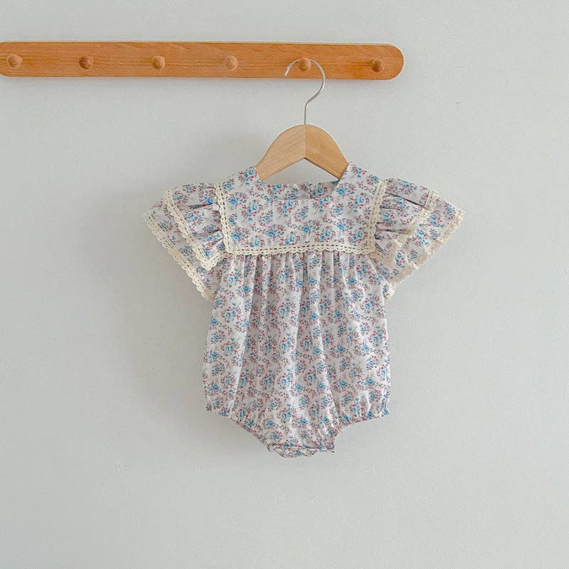 MyKids-USA® - Wholesale Dress - Kids - Arrival Girls Short Sleeves Square Neck Floral Pattern Dress And bodysuit – Princess Sister Matching Set0