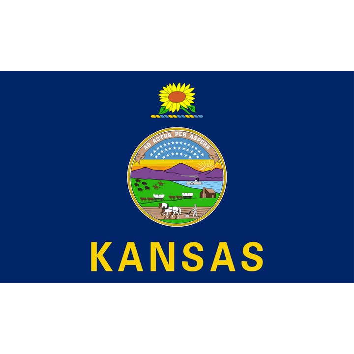 Kansas 5 x 3 pi pour la vente par Worldwide Flags Ltd