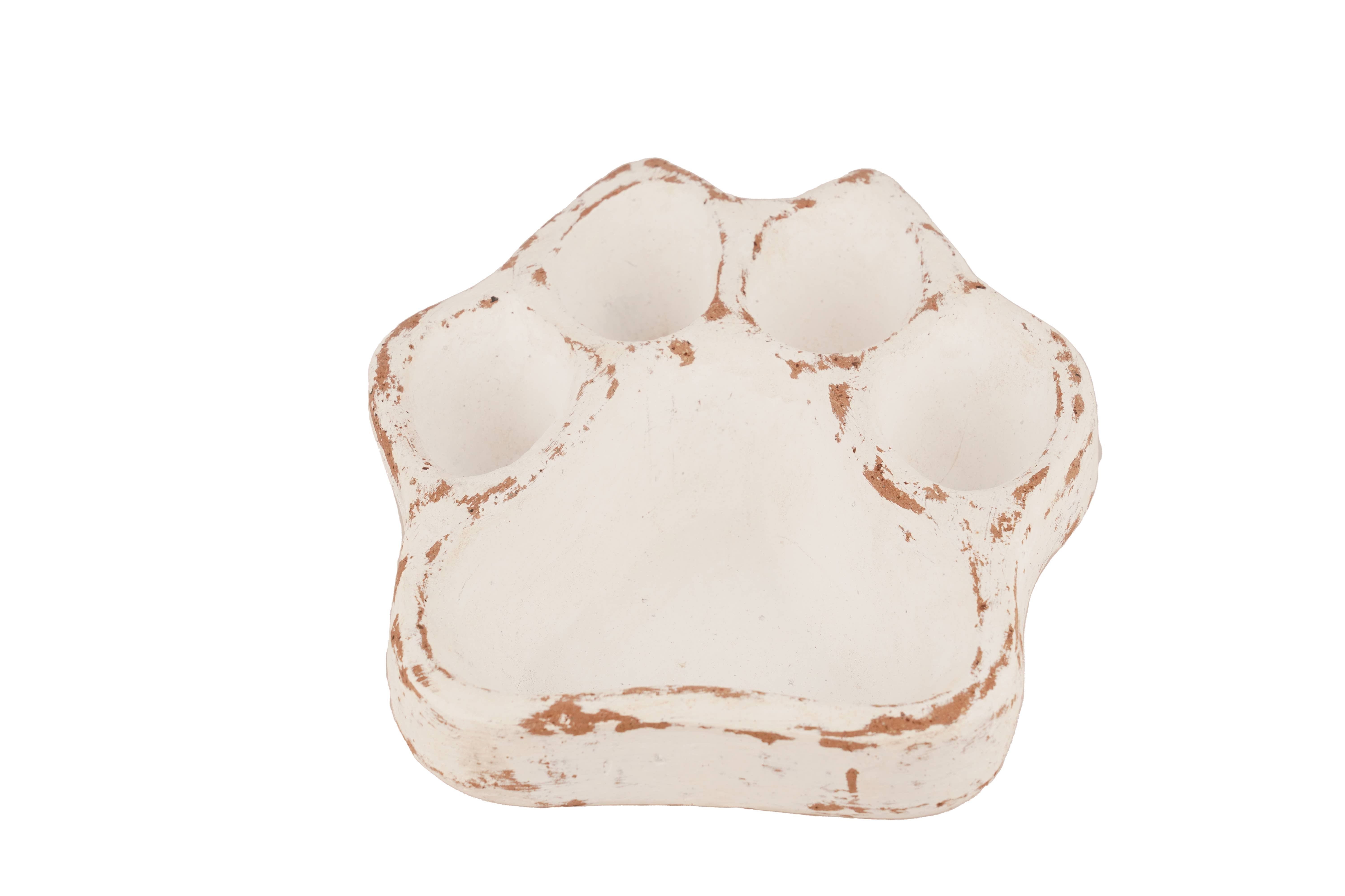 My Amigos Imports - Wholesale Candle Holder - CLEARANCE-Clay Dog Paw Vessel-Bowl-7x8 in-Candle-3 Colors4