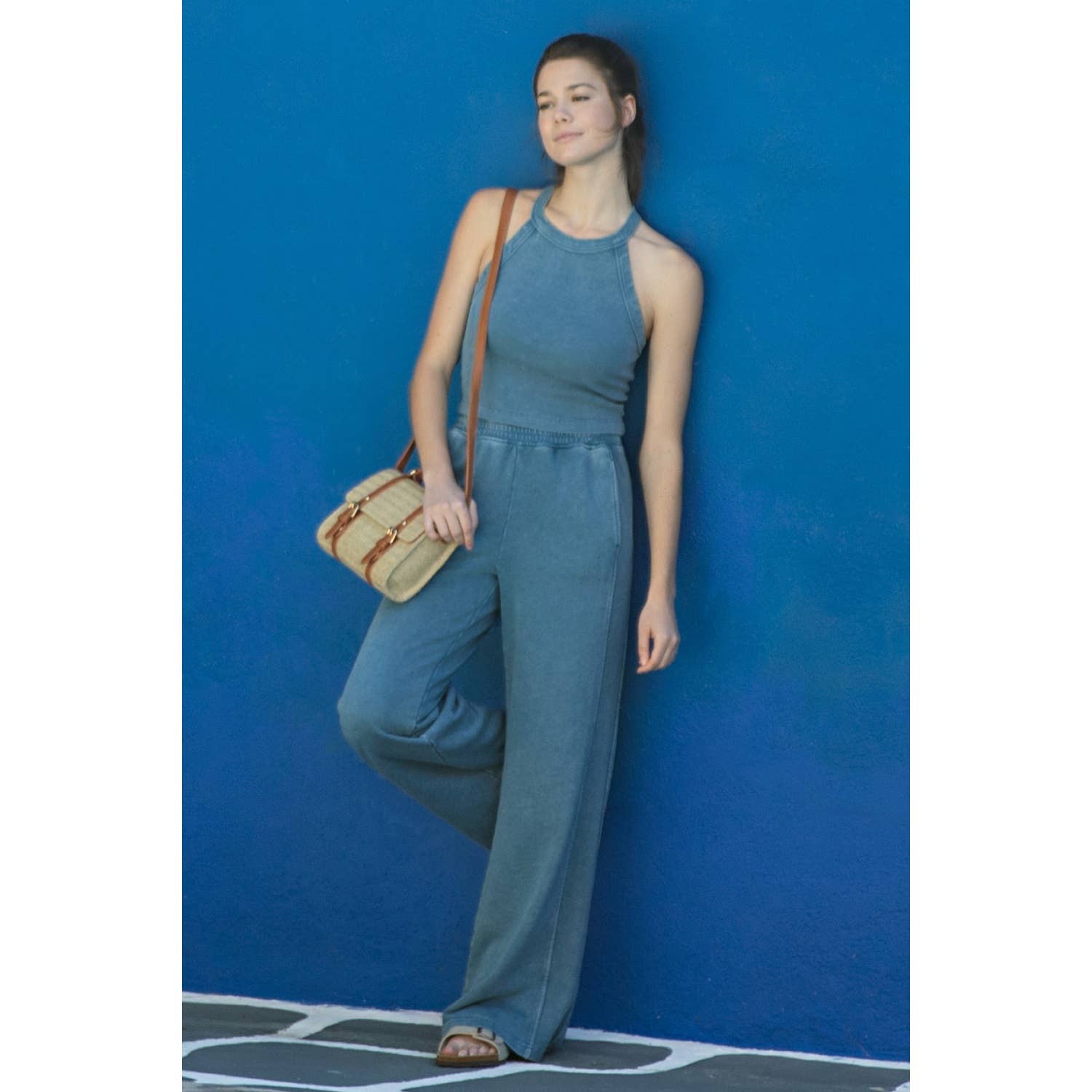 Rae Mode - Vente Pantalon – femme - PANTALON LARGE CÔTÉ CÔTELÉ LAVÉ MINÉRAL4