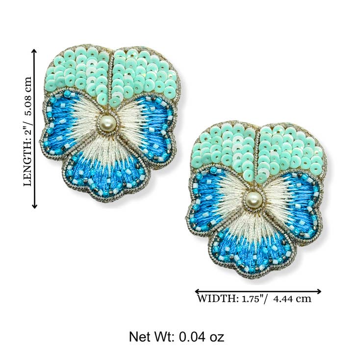 VANI TRAPANI - Wholesale Dangle earrings - Pansy Flower Handmade Beaded Charm Jewelry Earrings1