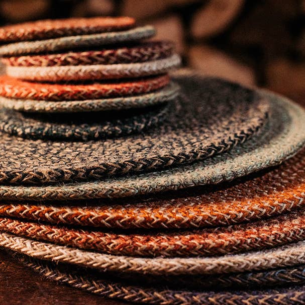 BRITISH COLOUR STANDARD – wholesale Placemat – Jute Placemats 27cm in Pearl W/Natural, Tied Set of 4 5