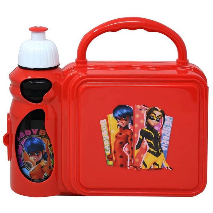 Deluxe Import Trading - Wholesale Lunch Bag/Box - Kids - Miraculous Ladybug Combo Lunch Box with Water Bottle