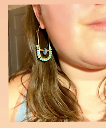 Etymology Jewelry - Vendita all'ingrosso Orecchini a cerchio - Orecchini a Cerchio - Orecchini a Cerchio con perline - Orecchini boho in cristallo2