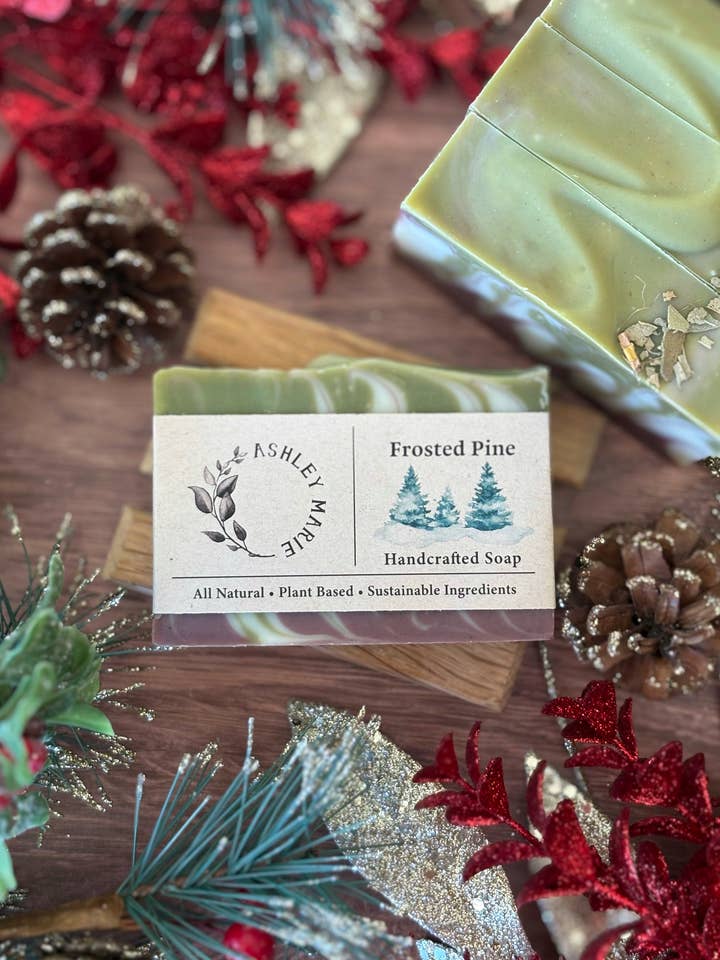 Frosted Forest Bar Soap- Christmas, gifts, stocking stuffer for wholesale by Ashley Marie Soap