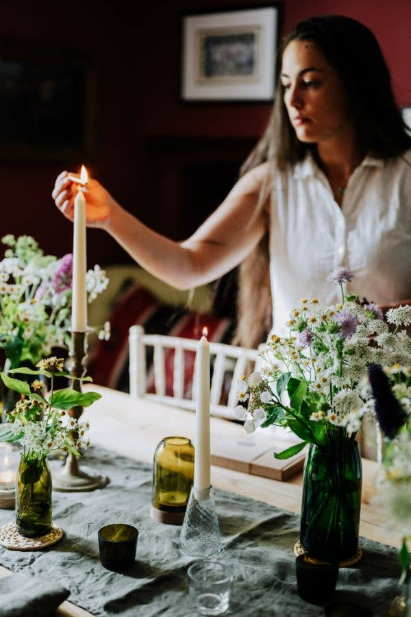 Old Green - Wholesale Candle Holder - Recycled Clear Glass Candlestick Holder1