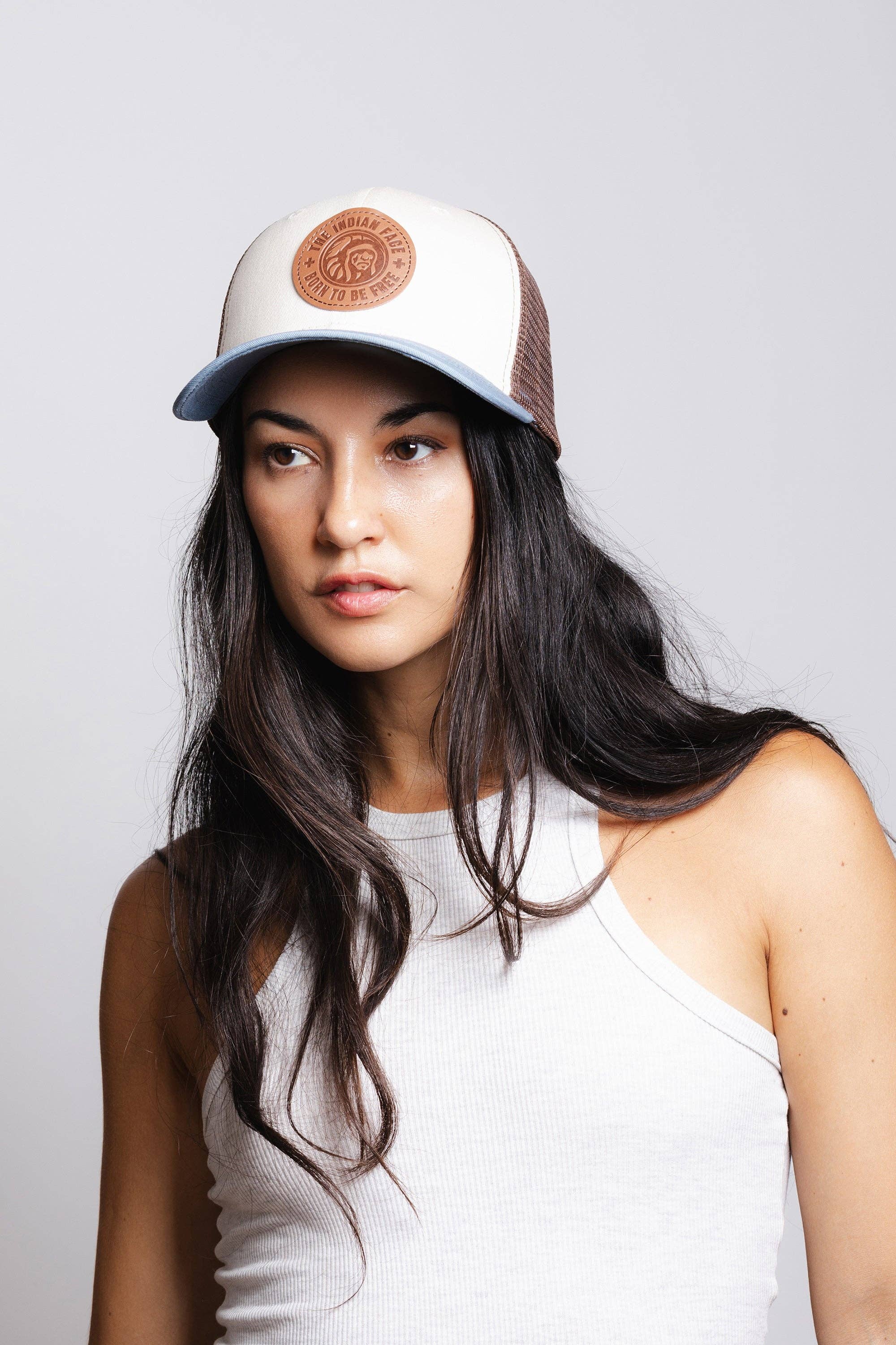 Indicom Brands - Wholesale Trucker Hat - Unisex - Born to be Free Beige / Blue7