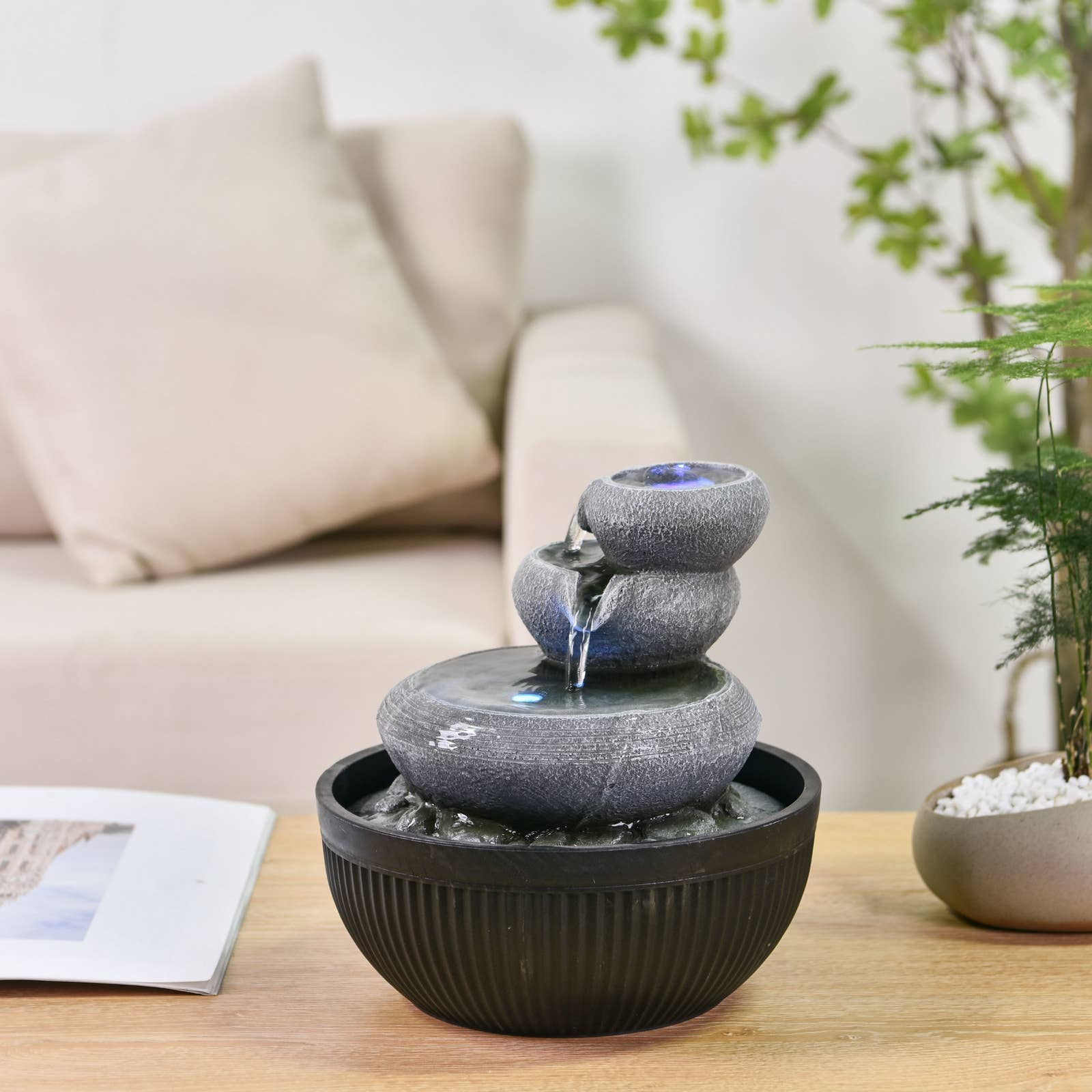Zen'Arôme – wholesale Decorative tabletop object – Nature Geelong Indoor Fountain – Sleek & Modern Design9