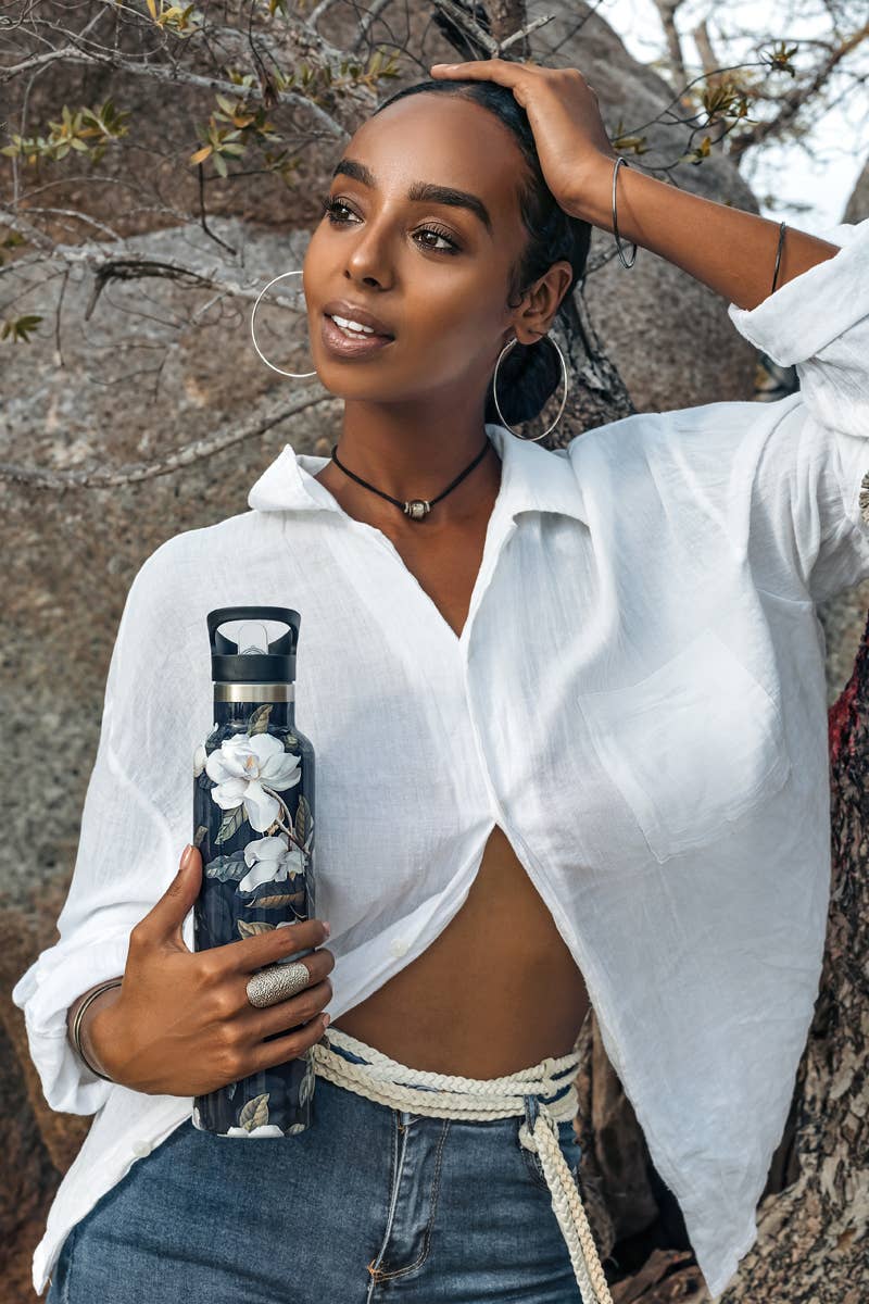 My Bougie Bottle - Wholesale Water Bottle - Magnolia – Dark Garden Insulated Water Bottle | 25oz7
