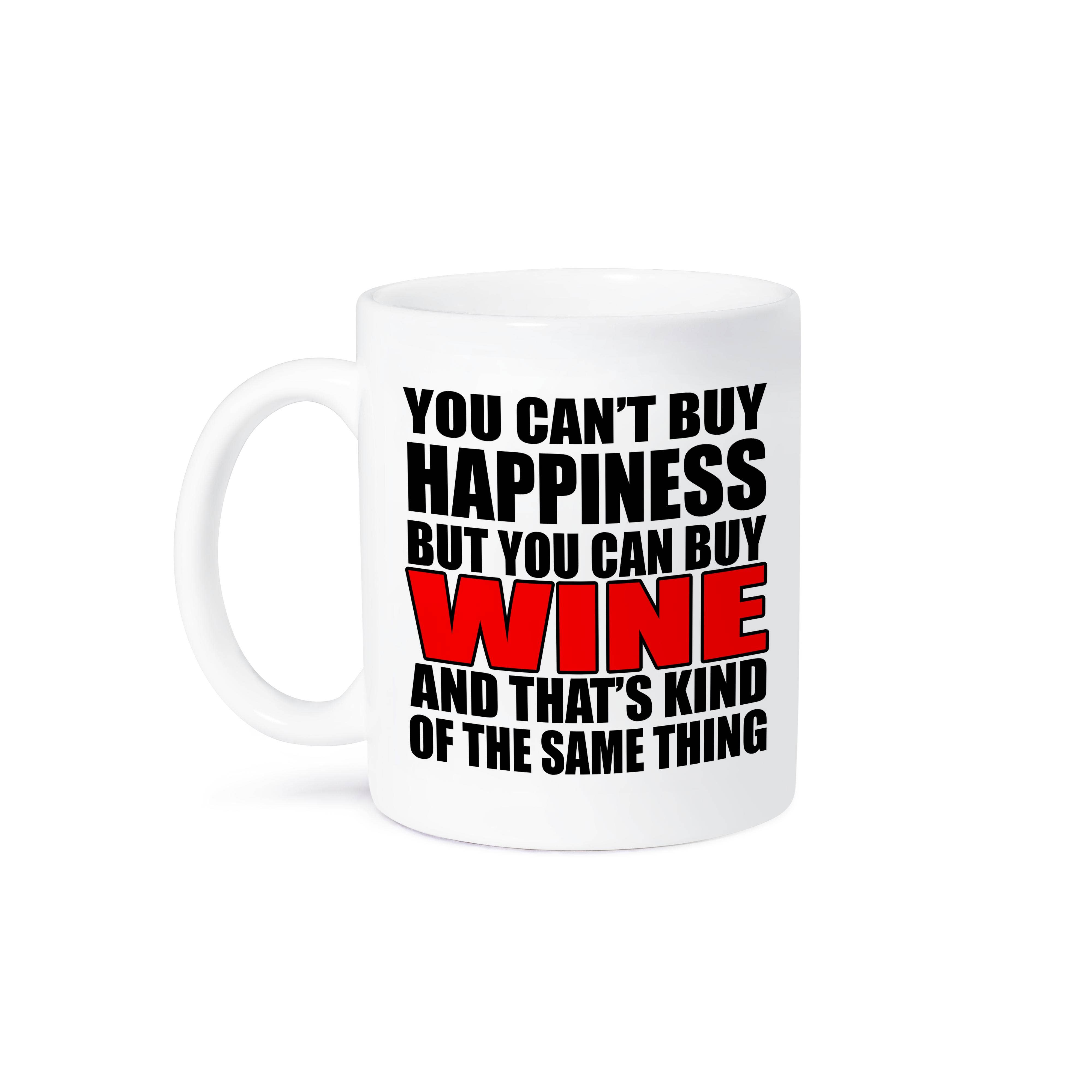 3dRose - Wholesale Coffee Mug - 3dRose, You cant buy happiness but you can buy wine, Red, Mug8