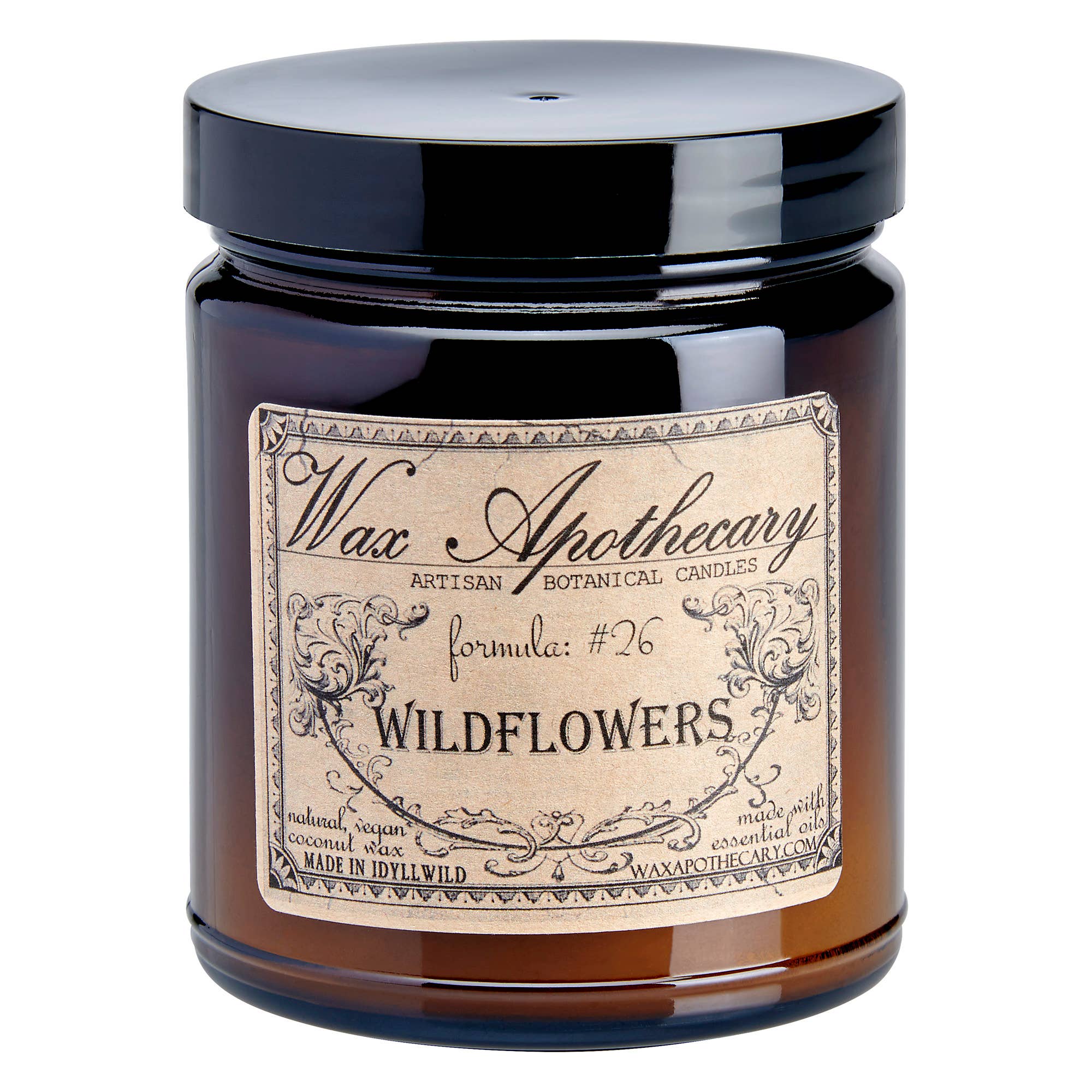 Wax Apothecary – wholesale Burkljus – 6oz botaniskt ljus i bärnstensfärgad glasburk - Välj en doft31