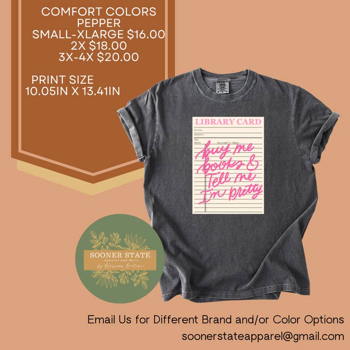Library Card; Buy me Books for wholesale by Sooner State Apparel