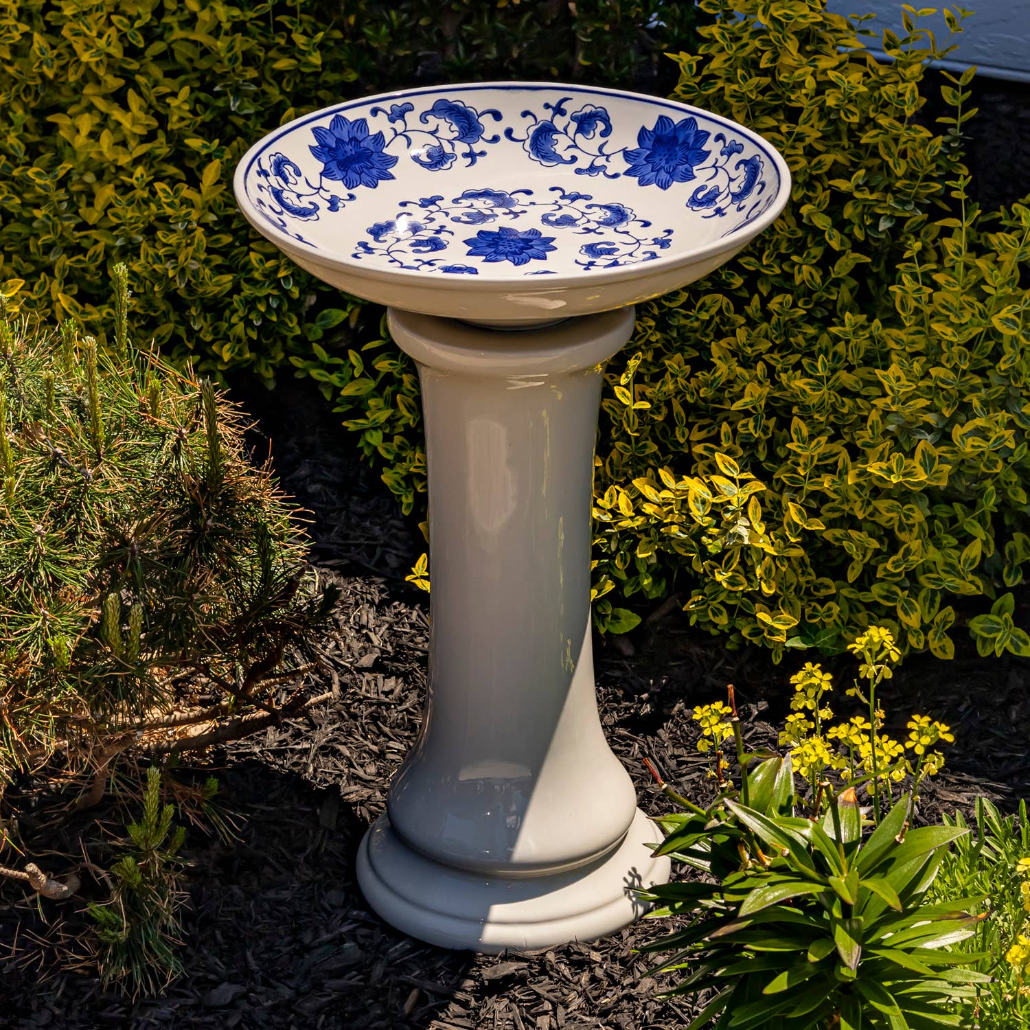 Zaer Ltd. International - Wholesale Bird Bath - 24 Inch Tall Porcelain Birdbaths- 6 Options8