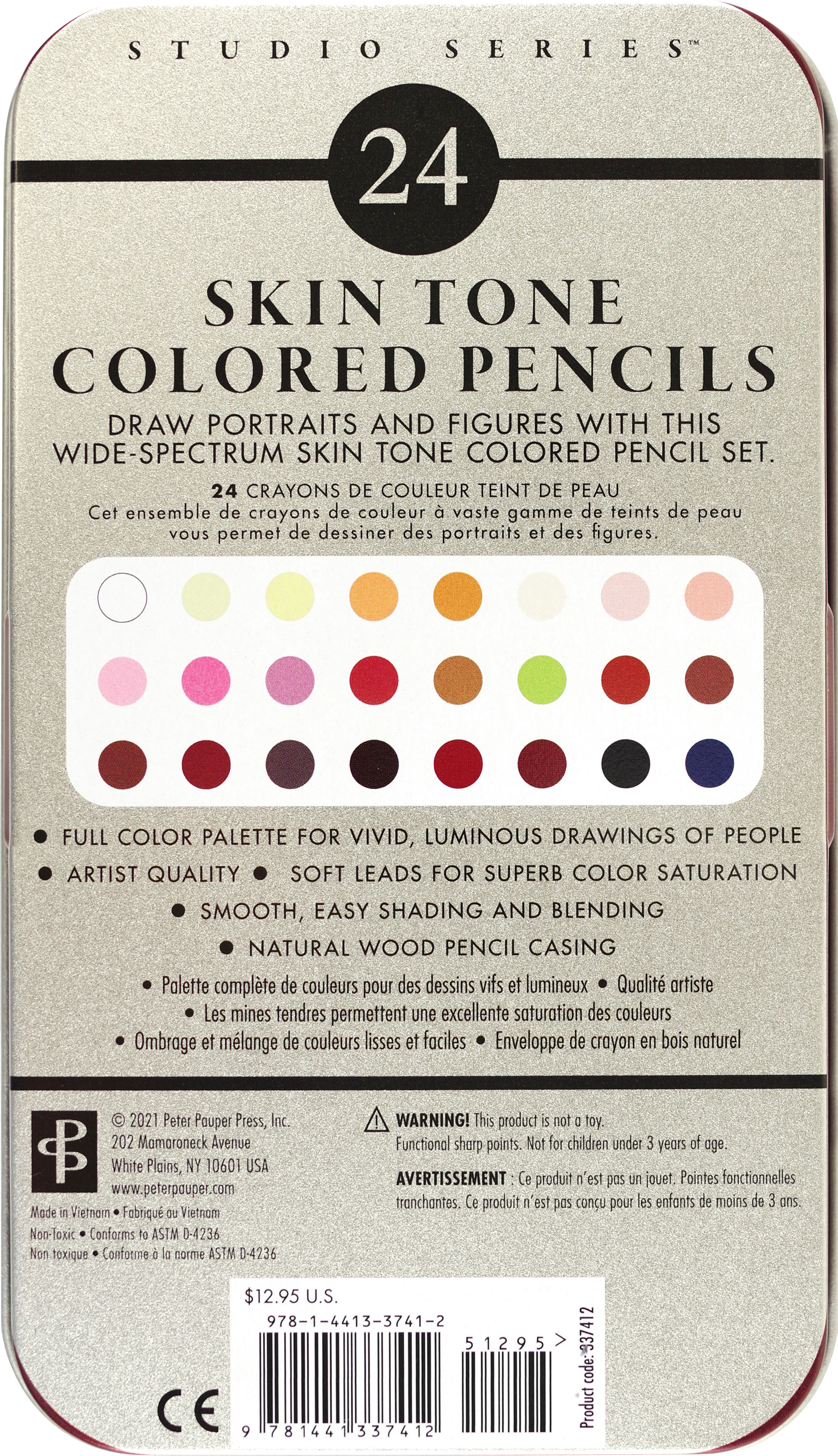 Peter Pauper Press - Wholesale Colored Pencil - Skin Tone Colored Pencils (Set of 24)3