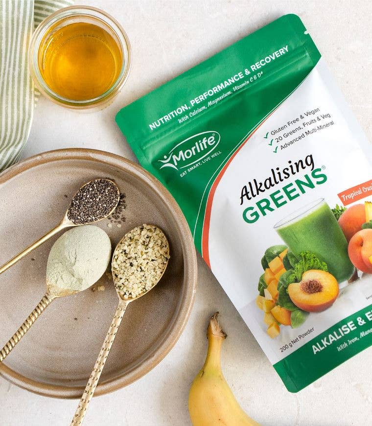 Morlife - Wholesale Protein/Superfood Powder - Alkalising Greens Tropical Crush 200g2