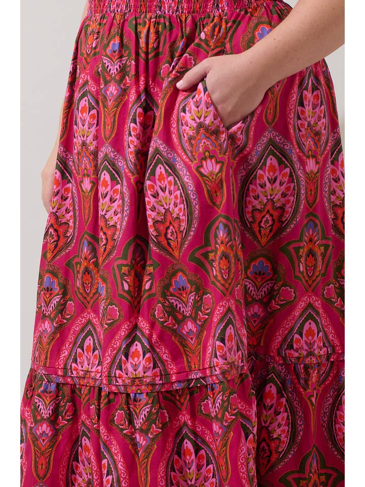 BERRY MULTI Azura Floral Belraj Poplin Maxi Dress Curve for wholesale on Faire3