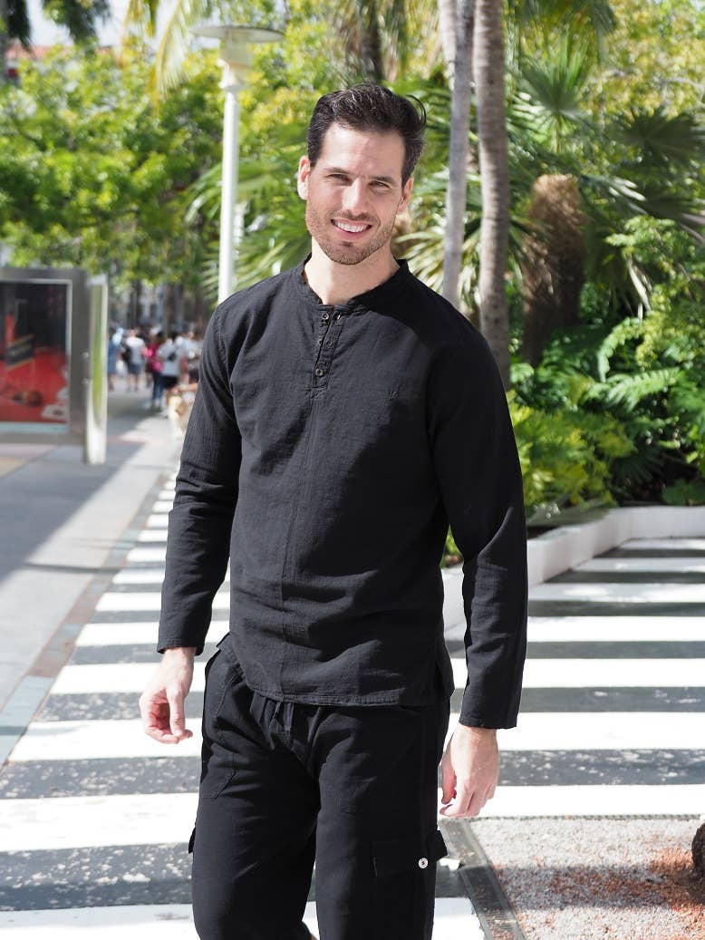 Cotton Natural - Wholesale T-Shirt - Men's - Wave Black Line Shirt2