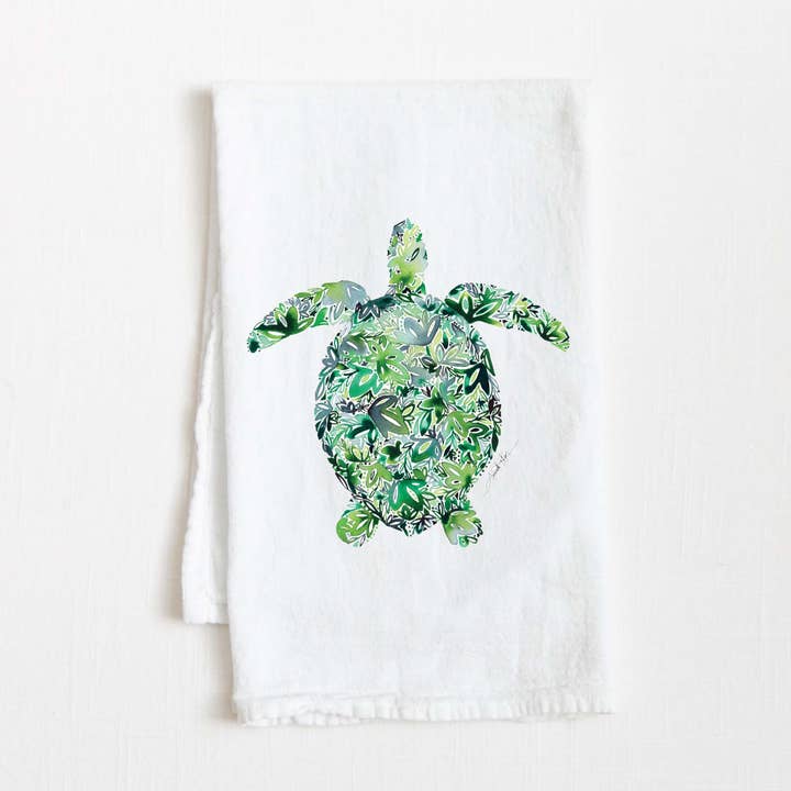 Torchon à vaisselle Sea Turtle Flour Sack pour la vente par Amanda Klein Co.