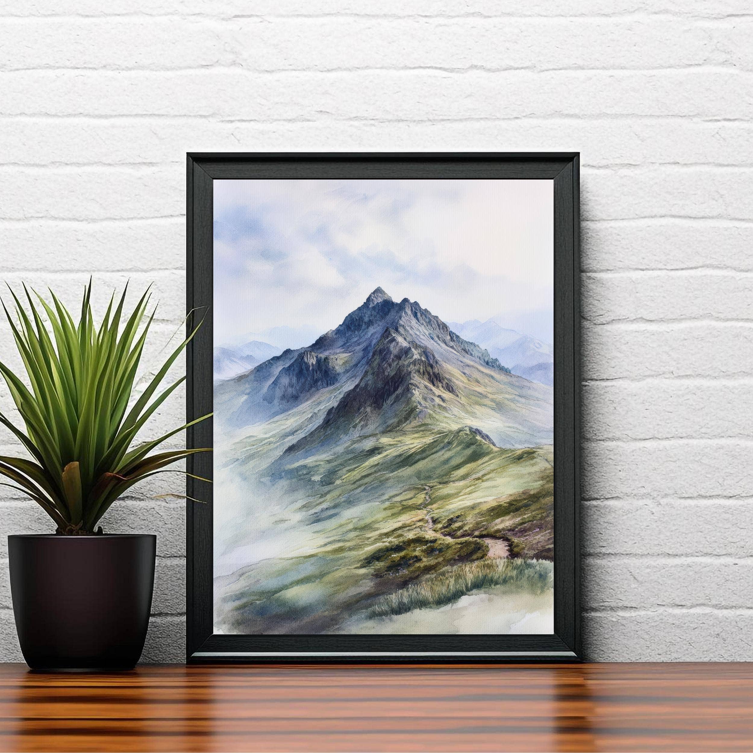 InkNPrintz – wholesale Art print – Scafell Pike Watercolor Painting Lake District Art Scafell Pike Poster Scenic Mountain Watercolor UK Landscape Decor5