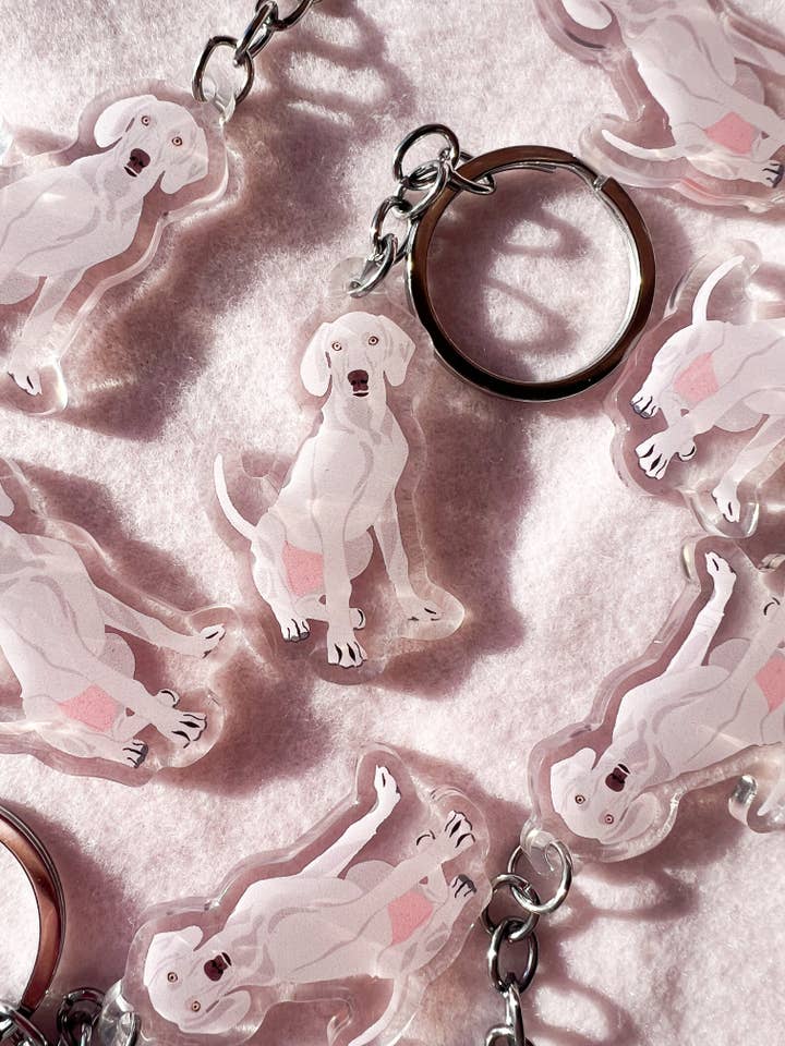 Weimaraner Keychain for wholesale by Our Cheery Corner