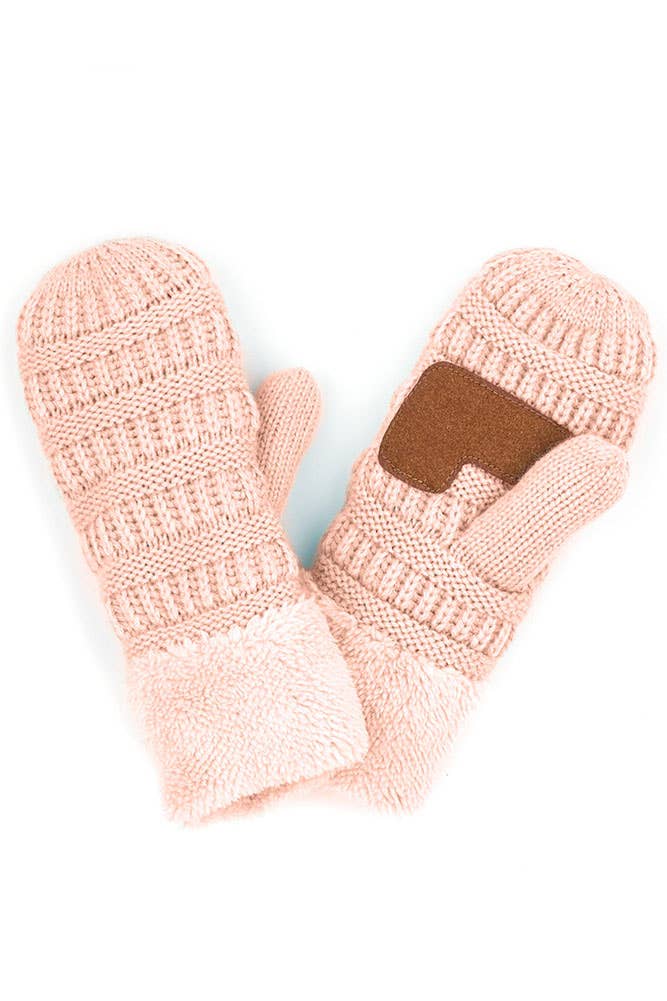 Hana – wholesale Mittens – Child – C.C Kids solid Knitted mitten2