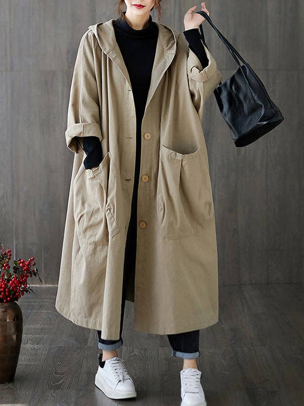 StyleGalX - Wholesale Trench coat – Women’s - Original Solid Hooded Trench Coats3