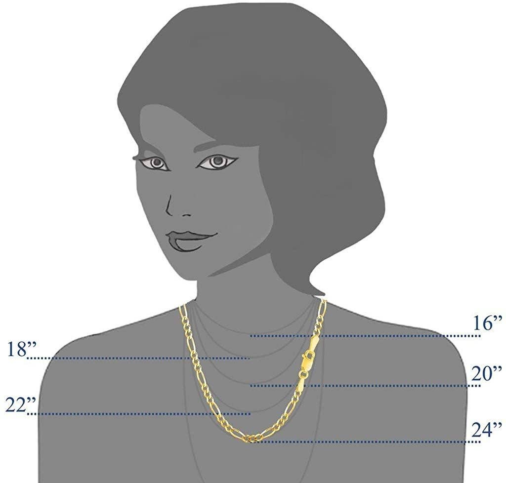 The Diamond Deal - Vendita all'ingrosso Collane a catena e maglie - Collana a catena Figaro da uomo classica alternativa da 2,6 mm in oro giallo massiccio 10k o braccialetto/cavigliera per ciondoli e ciondoli con chiusura a moschettone (7 «, 16", 18", 20" o 24 pollici)3