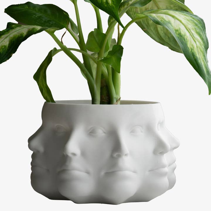 alterly – wholesale Plant pot – Multi-Face Planter, Face Plant Pot -3D Printed Plastic-White