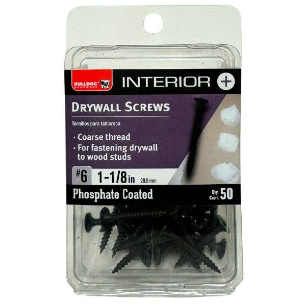 St. Louis Wholesale LLC - Wholesale Wall Hook - Bulldog Hardware - 50Count #6 Drywall Screws - 1-1/8"