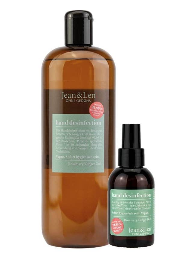 Spray Desinfetante para Mãos de Alecrimo/Gengibre com Frasco de Recarga por atacado de Jean & Len