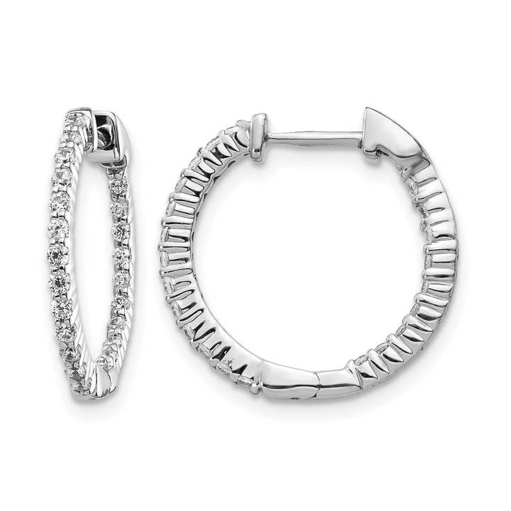 Pendientes de aro de diamantes cultivados en laboratorio de 14k de oro de 0,5 ct para venta al por mayor de Fine Diamond