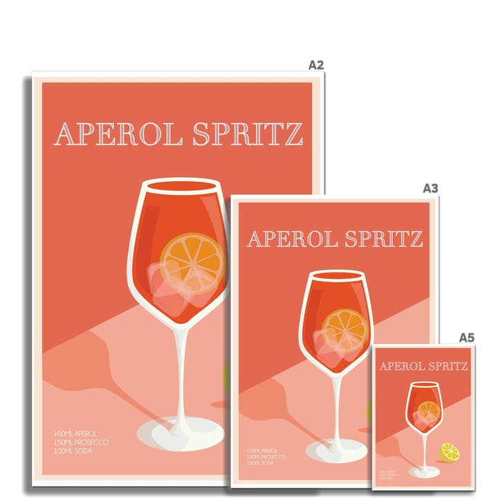 Aperol Spritz Cocktail Poster Print for wholesale by Dreamers who Travel